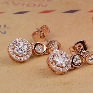 Rose Gold  Stud Earring Swarovski Crystal